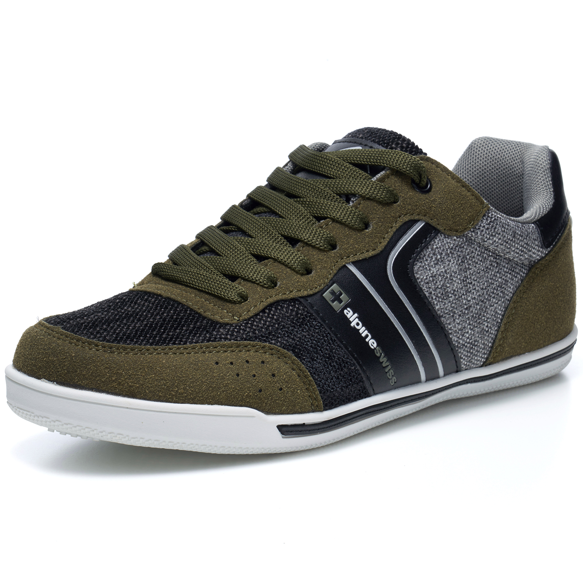Alpine Swiss Liam Mens Fashion Sneakers Suede Trim Low Top Lace Up